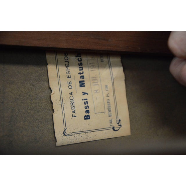 Brown Hand-Carved French Mahogany Vitrine With Marble Top For Sale - Image 8 of 11