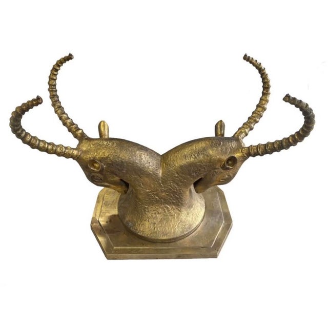 1970s 1970s Bronze and Zinc Antelope Console Table Base For Sale - Image 5 of 8