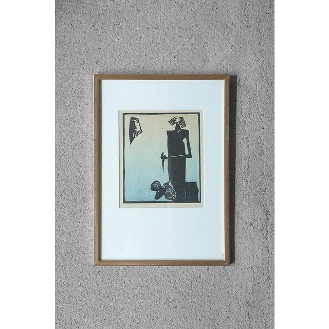 Åke Holm, Biblical Theme, Linocut, 1970s, Framed For Sale - Image 6 of 6
