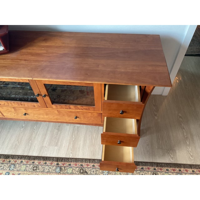 2000 - 2009 Hardwood Artisans Waterfall Tv Console For Sale - Image 5 of 16