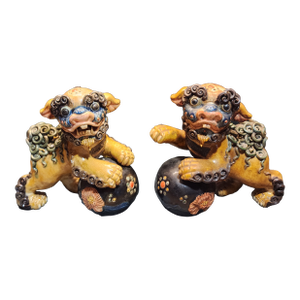 Pair of Chinese Ceramic Foo Dogs
