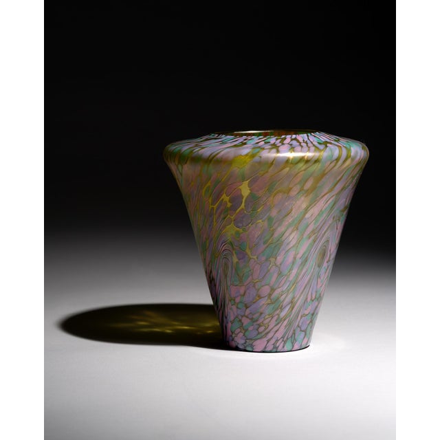 Austro-Bohemian Jugendstil Iridescent Art Glass Vase, 1890s For Sale - Image 5 of 14