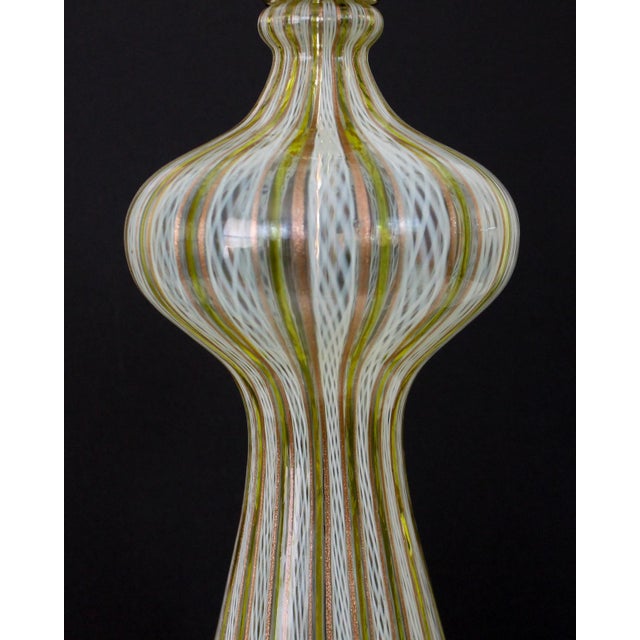 MidCentury Murano Latticino Glass Lamp Chairish
