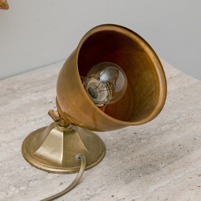 Mid-Century Modern Adjustable Spotlight Table Lamp in Brass, 1980s For Sale - Image 3 of 5