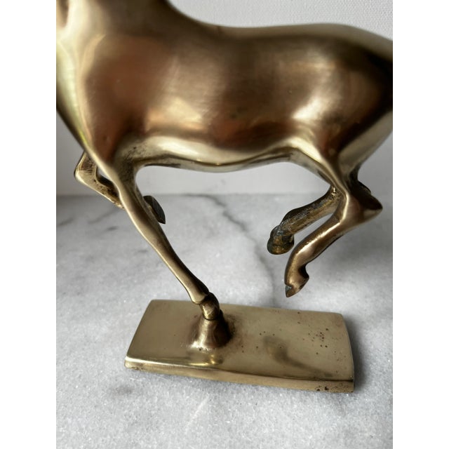 Brass Vintage Running Horse Figurine For Sale - Image 4 of 12