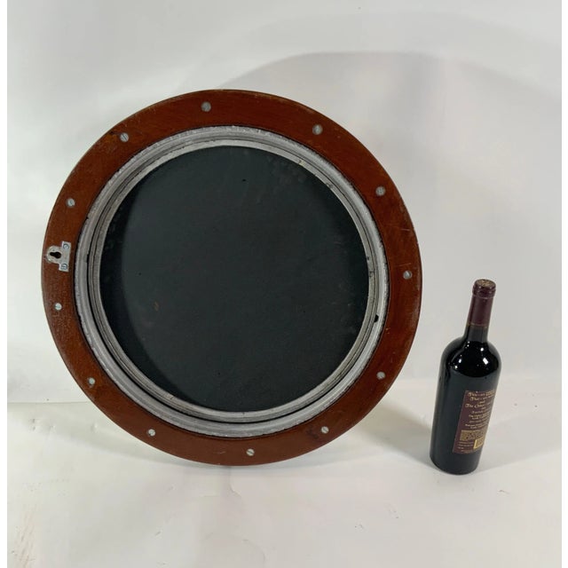 Nautical Aluminum Ship’s Porthole Mirror For Sale - Image 3 of 11