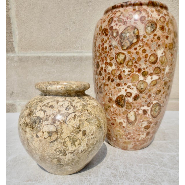 Late 20th Century Stone Vases - A Pair of 2 For Sale - Image 5 of 10