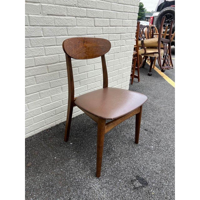 Brown Late 20th Century Mid Century Walnut Dining Chair For Sale - Image 8 of 8