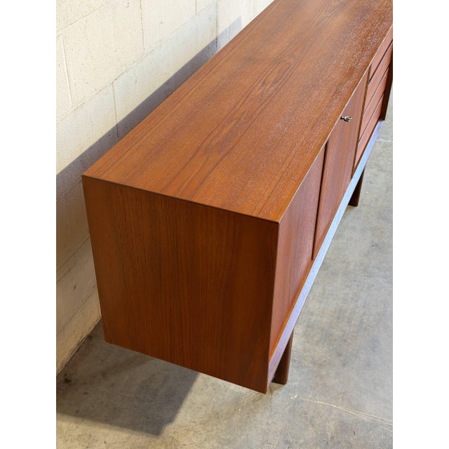 1960s Teak Sideboard Credenza With Tapered Legs Crafted in Norway Mid-Century Modern 1960s For Sale - Image 5 of 10