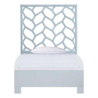 Silas Platform Bed Twin Extra Long - Light Blue For Sale