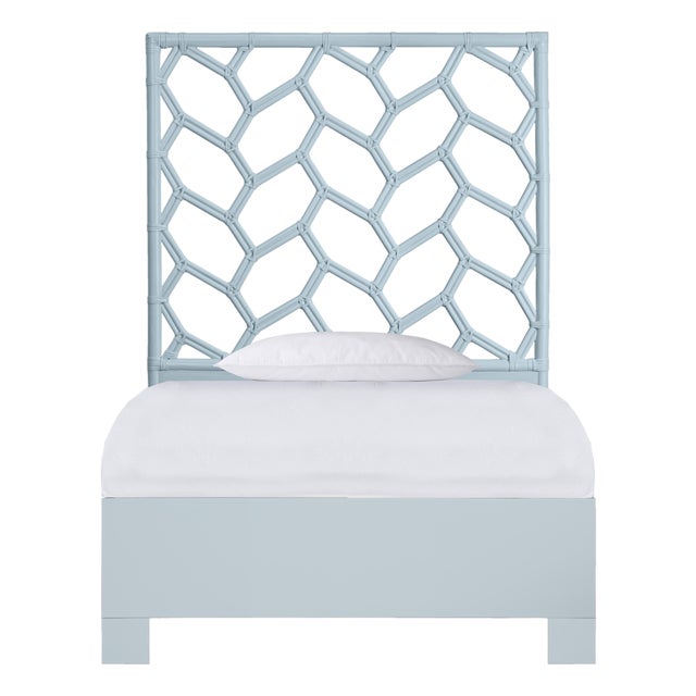 Silas Platform Bed Twin Extra Long - Light Blue For Sale