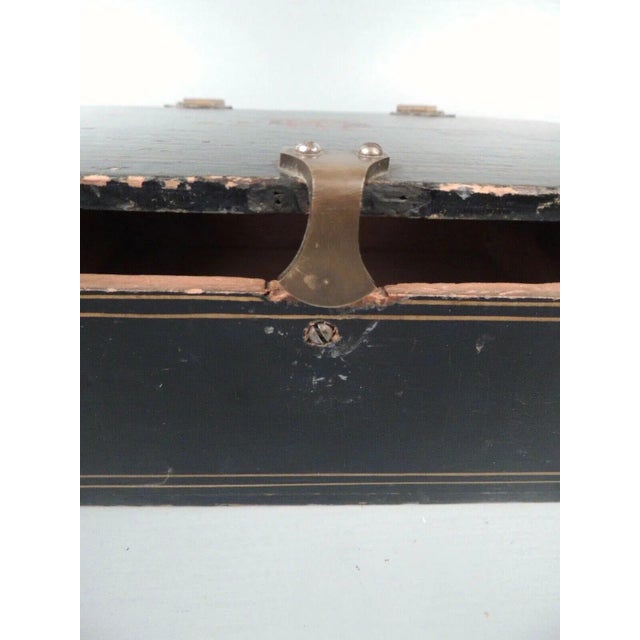 Native American Antique Painted Folk Art Lift-Lid Wooden Box For Sale - Image 3 of 13