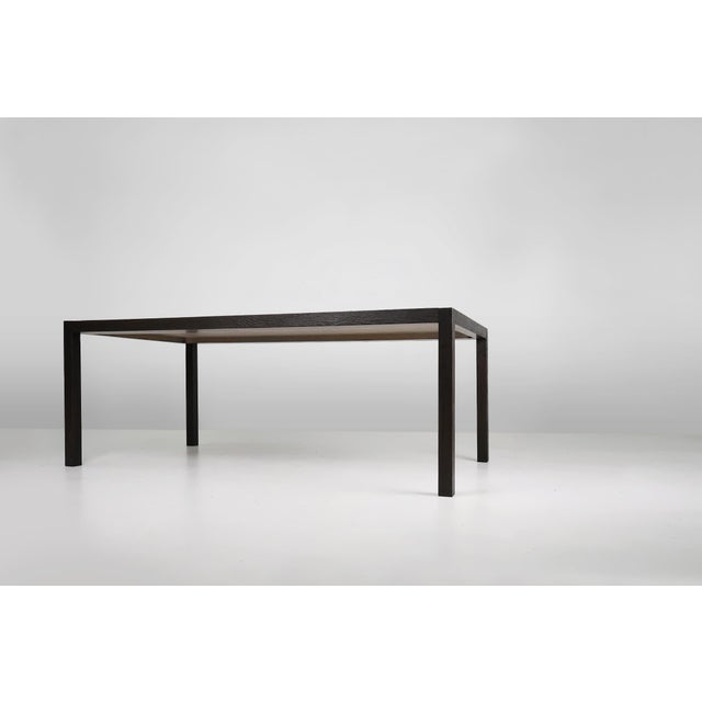 Large Vintage Dinner Table in Blackened Oak, Belgium, 1980s For Sale - Image 10 of 11