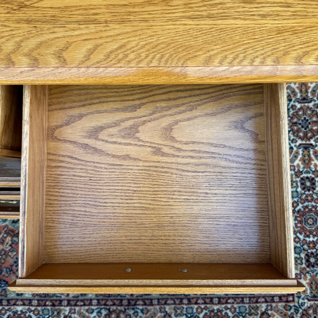 Vintage Nathan Hale Rustic American Farmhouse Solid Oak 10 Drawer Low Dresser For Sale In Philadelphia - Image 6 of 18