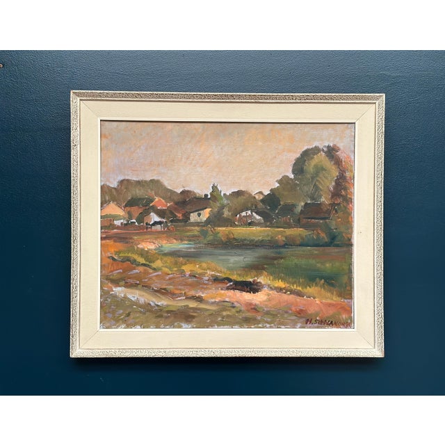Swedish Artist, Village, 1950s, Oil on Canvas, Framed For Sale - Image 15 of 18