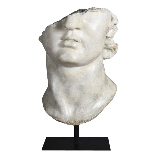 Unknown, Hellenistic Sculpture of a Head of Apollo, Plater and Resin For Sale