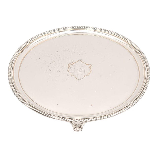 Silver Plate English Salver in Georgian Style, Circa 1900 For Sale