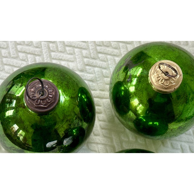 Green Kugel Ornaments - 1900's - Set of 4 For Sale In New York - Image 6 of 13