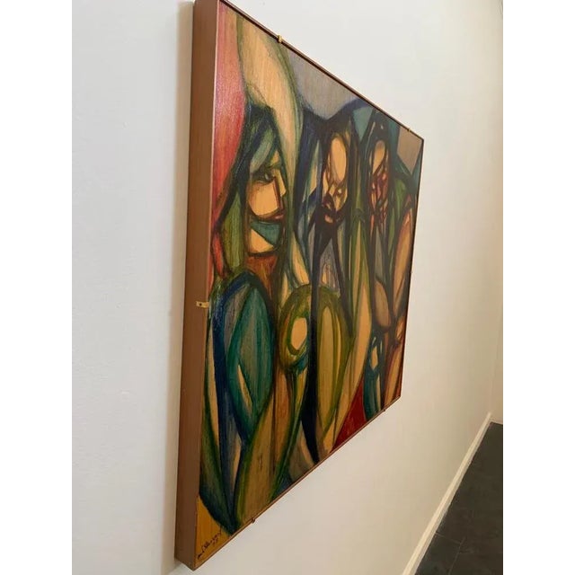 Maria Luisa Stanzani, Painting, 1978, Oil on Panel, in Very Good conditions. Designed 1970 to 1979