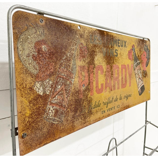 Metal Vintage Mid 20th Century French Picardy Wine Shop Display Rack For Sale - Image 7 of 9