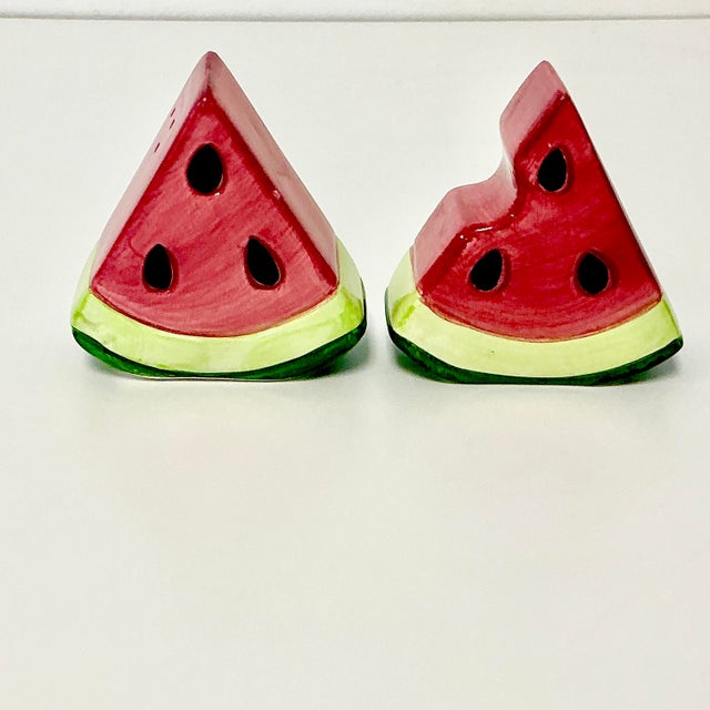 These are delightful and so much fun to own and use. The ceramic Salt & Pepper Shakers are in the Trompe L’Oeil style...