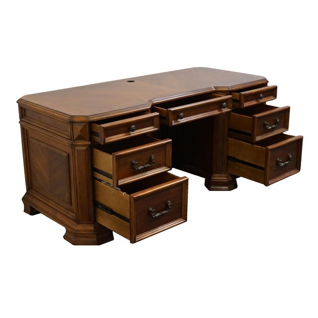 Home Meridian Samuel Lawrence Cherry Traditional Contemporary 71" Computer Desk / Credenza For Sale - Image 11 of 15