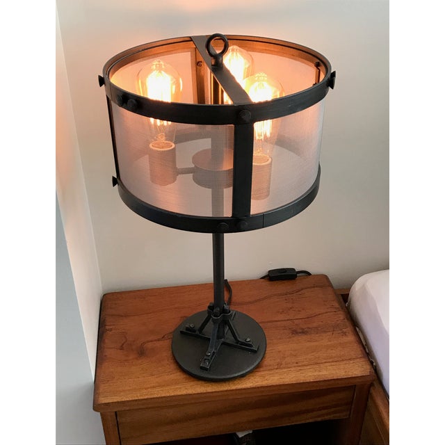 Restoration Hardware Riveted Mesh Accent Lamps A Pair Chairish