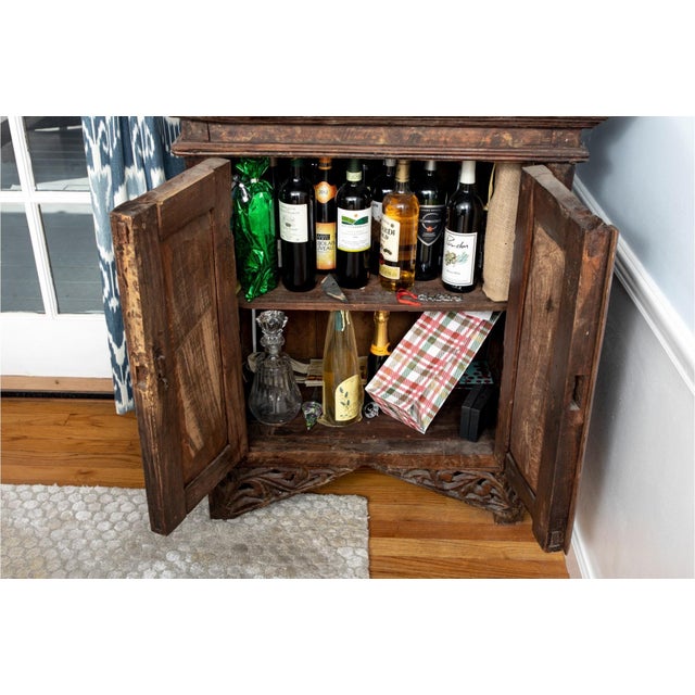 Antique Indonesian Carved Marble Top Cabinet For Sale - Image 9 of 12