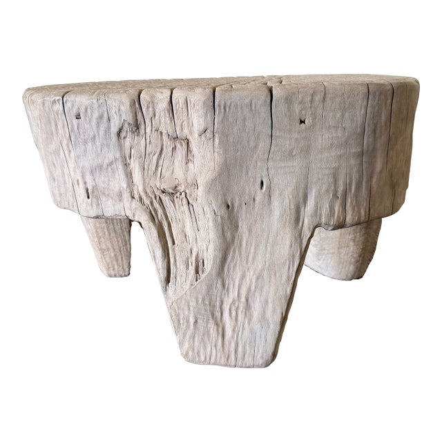 Vintage Reclaimed Elm Stump Side Table 61626a For Sale