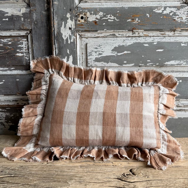 2020s French Linen Boudior Case – Boho Terracotta For Sale - Image 5 of 6