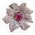 Bochic “Orient” Vintage Ruby & Multi Sapphire Cocktail Ring Set 18K Gold&Silver For Sale