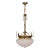 1930s Brass Pendant Light With Frosted Glass Shade For Sale