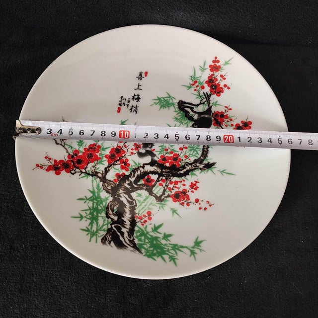 White Chinese Ceramic Plate,Famille Rose Porcelain Plate Hand Painted Flowers and Birds Pattern For Sale - Image 8 of 10