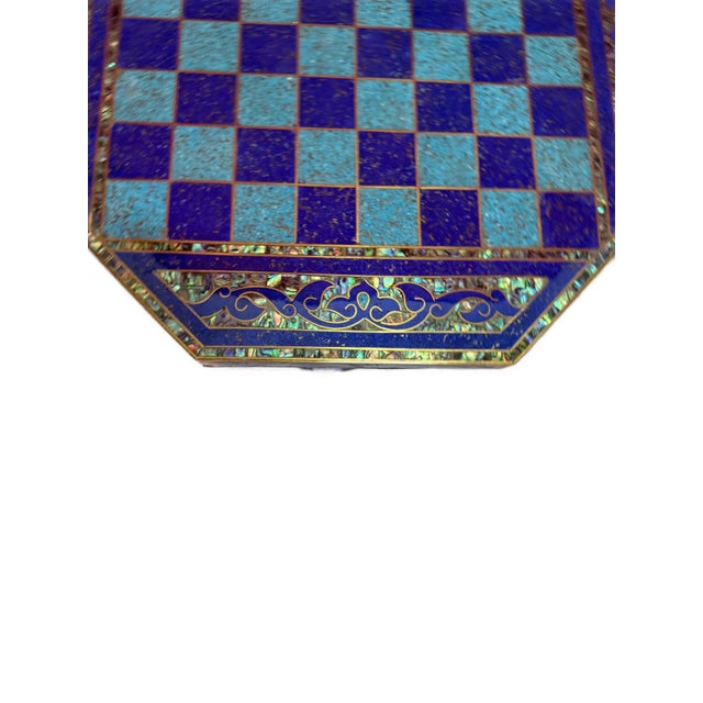2010s Luxury Handmade Wooden Chess Table With Mother of Pearl Inlay For Sale - Image 5 of 11