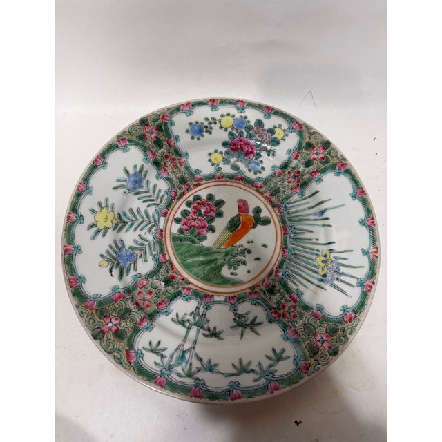 Mid 20th Century Vintage Chinese Export Famille Rose Medallion Porcelain Round Plate 9.5". Set of 11 For Sale - Image 5 of 18