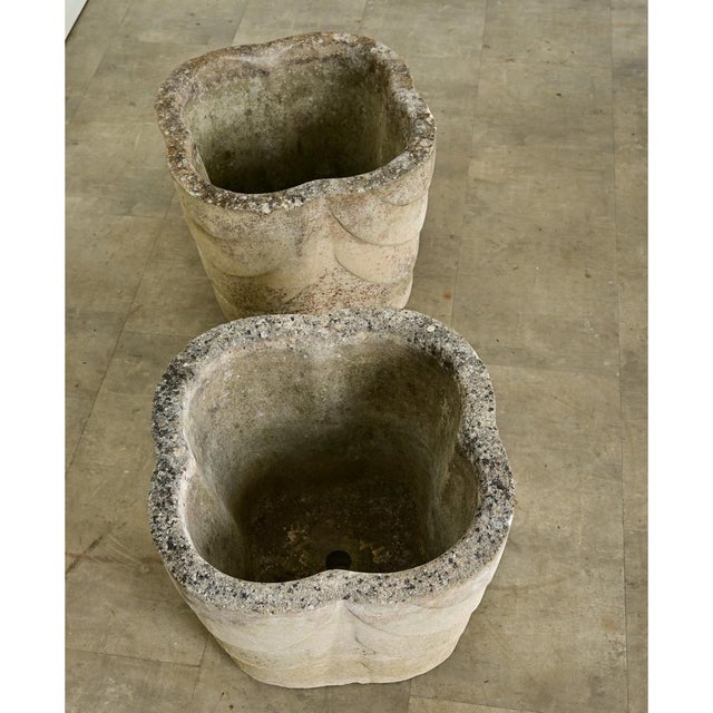 Cream English Pair of Large Art Deco Planters For Sale - Image 8 of 9