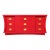 Vintage 9 Drawer Lowboy Reimagined in Scarlett For Sale
