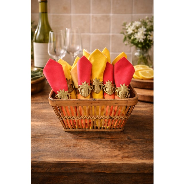 Contemporary Vintage Woven Wood & Rattan Storage Basket With Handles – Rustic Kitchen, Pantry or Countertop Organizer For Sale - Image 3 of 11