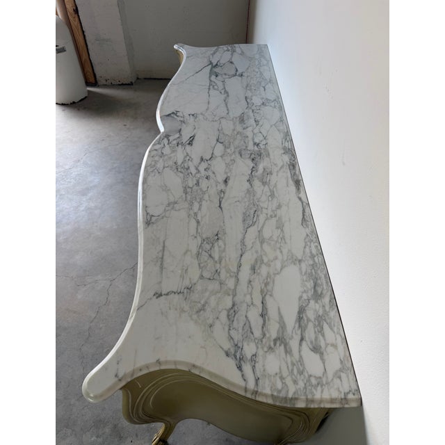 Vintage Grosfeld House French Rococo Style Marble Top Double Dresser For Sale In Miami - Image 6 of 13