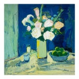 Contemporary Impressionist Floral Oil Painting on Canvas, 48" X 48" For Sale