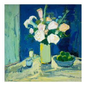 Contemporary Impressionist Floral Oil Painting on Canvas, 48" X 48"