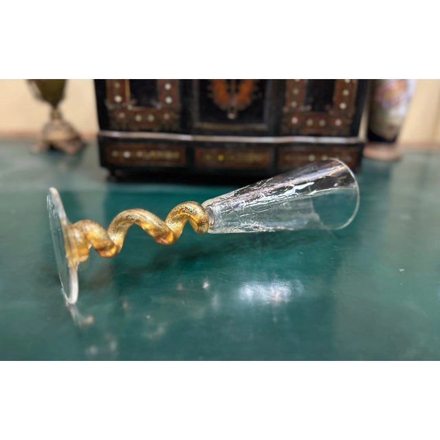 Pair of Union Street Spiral Gold Champagne Flutes, 1996-2003 For Sale - Image 4 of 9