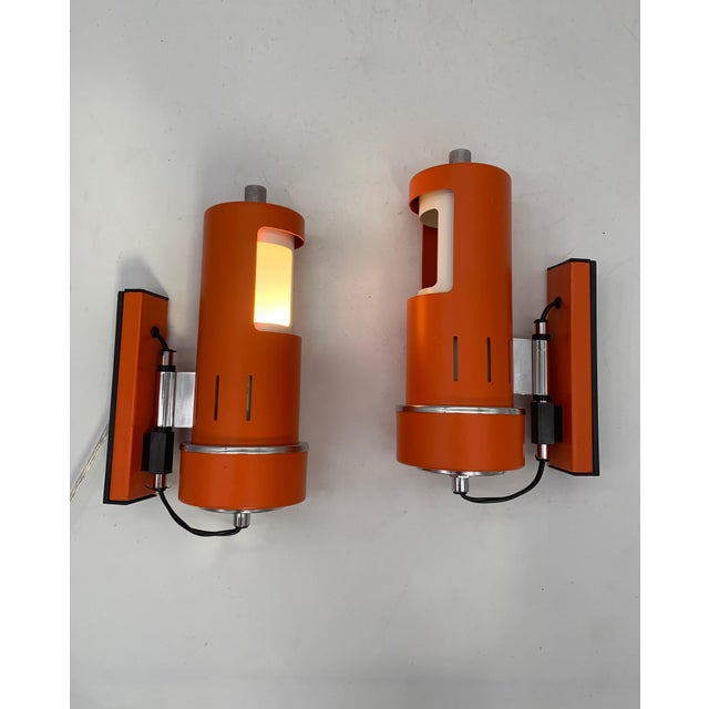 Reggiani Orange Wall Lamp attributed to Reggiani, 1970 For Sale - Image 4 of 6