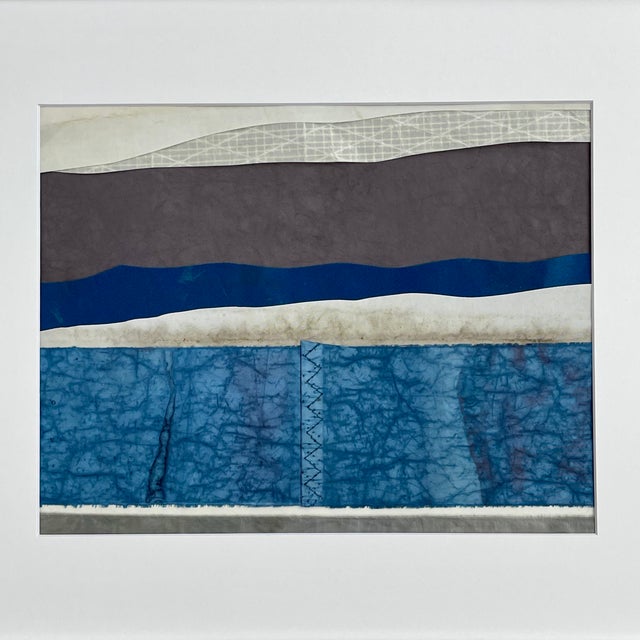 Abstract Contemporary Semi-Abstract​ Mixed Media Nautical Sailcloth Landscape​ - By JJ-Hogan | Be Your Best in Your Darkest Moments, Framed For Sale - Image 3 of 8