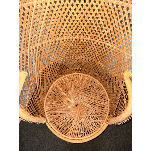 Brown 1970s Natural Rattan Peacock Chair For Sale - Image 8 of 8