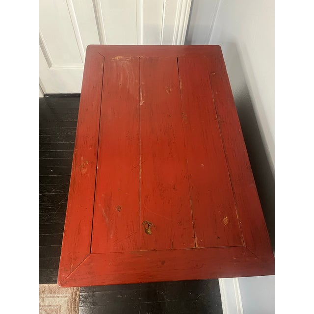 Late Qing Red Lacquer Elmwood Accent Cabinet - Northern China For Sale - Image 11 of 11