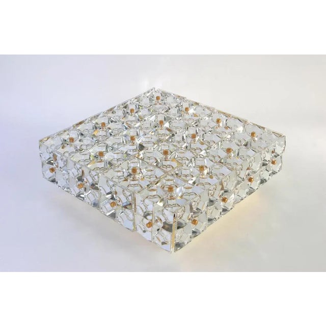 Large German Flush Mount Faceted Crystal Light Fixture by Kinkeldey, 1970s For Sale - Image 13 of 17