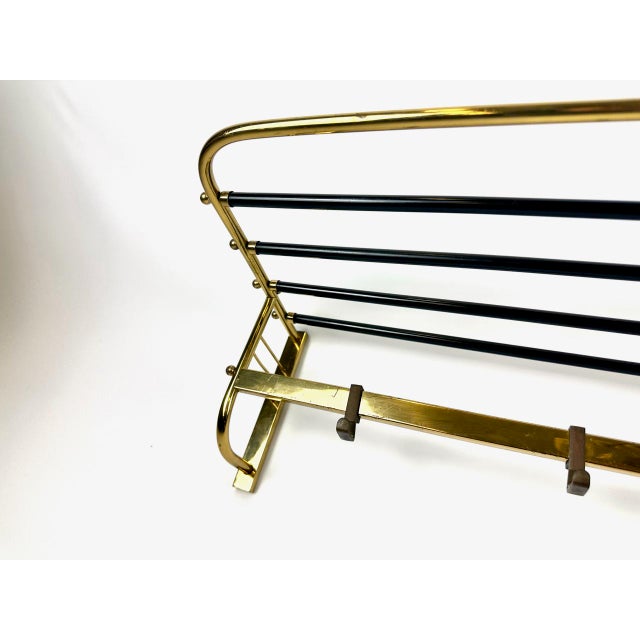 Mid-Century Modern Mid-Century Modern Brass Coat and Hat Rack, 1960s For Sale - Image 3 of 18