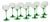 Vintage Luminarc Alsace Wine Glasses with Green Base, 1970s, Set of 10 For Sale