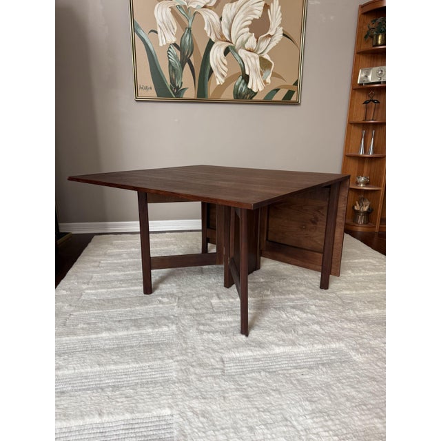 George Nelson Vintage Walnut "Gate Leg" Dining Table With Drop Leaves After George Nelson for Herman Miller For Sale - Image 4 of 16